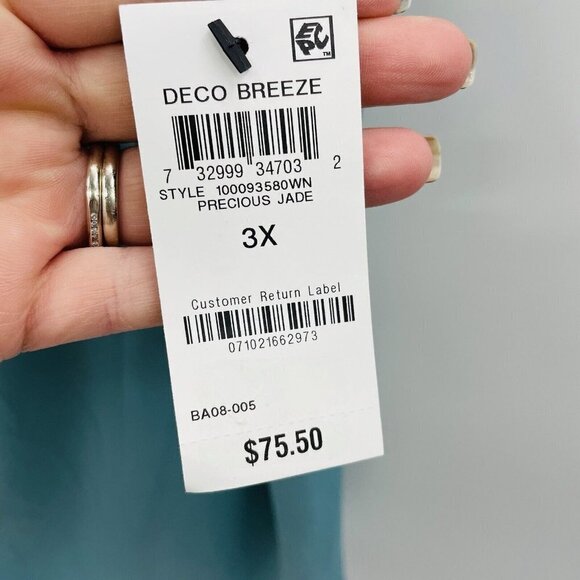 Alfani Womens Plus Size 3X Asymmetrical Drape-Neck Top Jade Green $75 638 - Picture 6 of 7